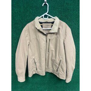 90s LL Bean Sherpa Lined Barn Chore Coat Jacket Tan Brown Sz XL Unisex